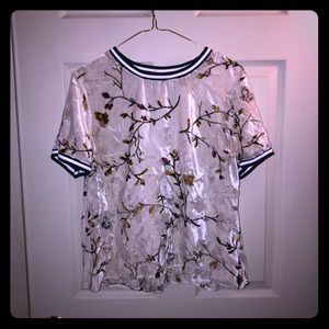 Burnt out crushed velvet tee